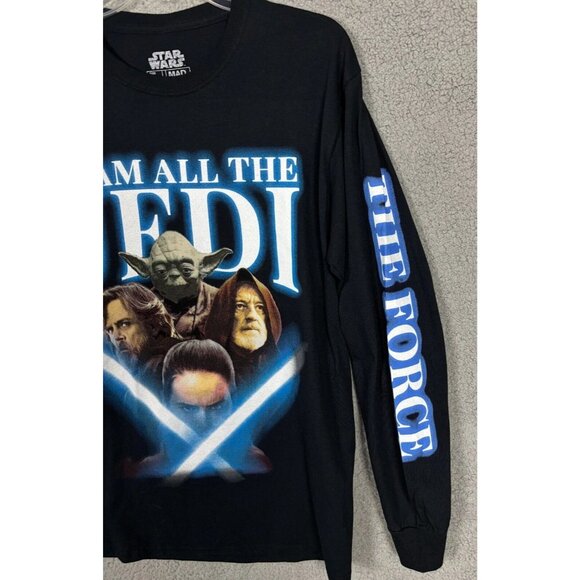 Star Wars Unisex Long Sleeve Shirt "I Am All The Jedi" Graphic Tee Medium NWOT's - Picture 4 of 8